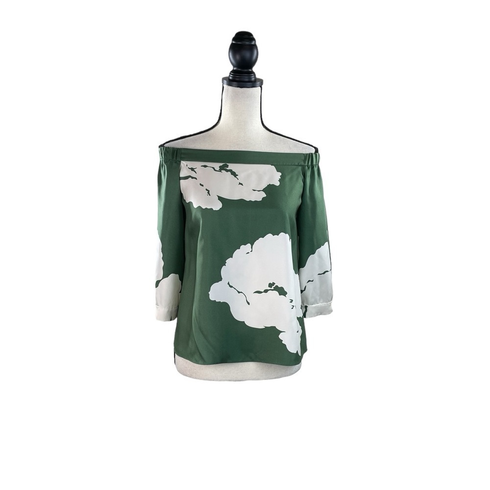 Tibi Amara silk over the shoulder floral top